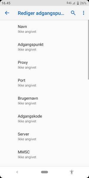 Indtast internet-oplysninger