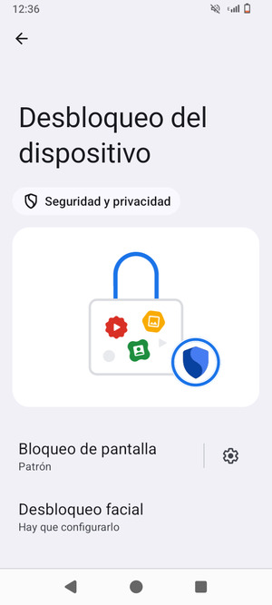 El teléfono ha sido asegurado con un bloqueo de pantalla