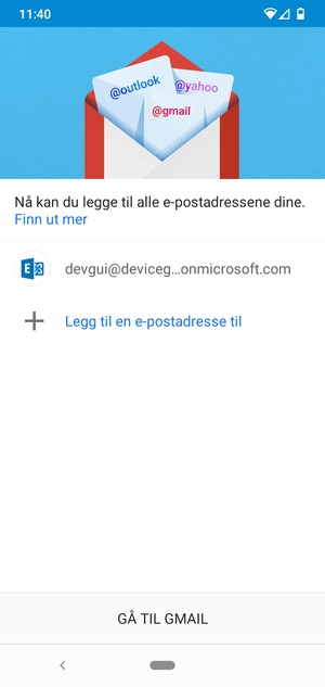 Velg GÅ TIL GMAIL