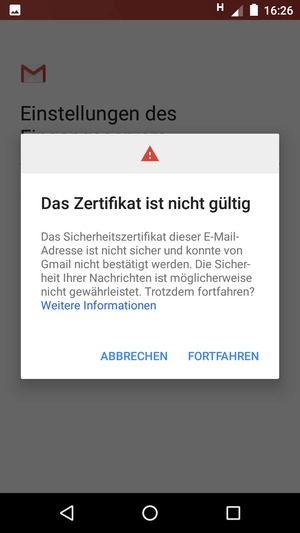 Wählen Sie FORTFAHREN
