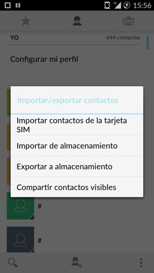 Seleccione Importar contactos de la tarjeta SIM