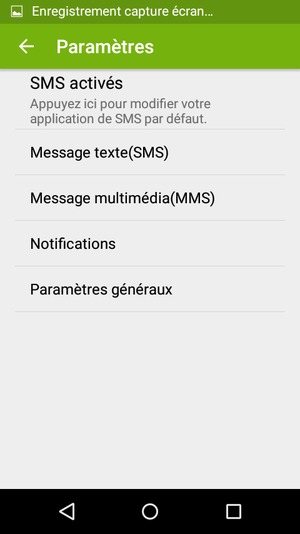 Sélectionnez Message texte(SMS)