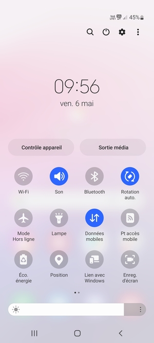 Sélectionnez le bouton du Menu