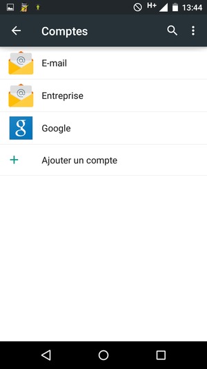 Sélectionnez Google