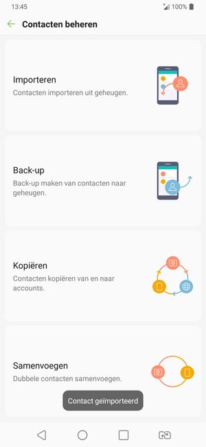 Uw contactpersonen worden opgeslagen naar uw Google-account en naar uw telefoon de volgende keer dat Google gesynchroniseerd wordt.