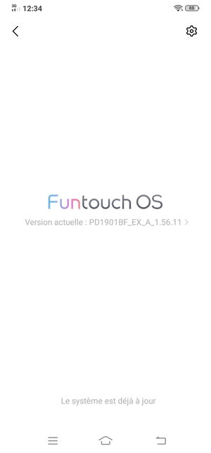 Si votre téléphone est à jour, vous verrez l'écran suivant