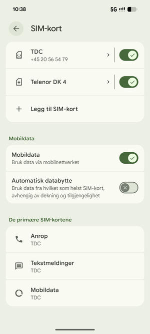 Ditt eSIM
er nå aktivert