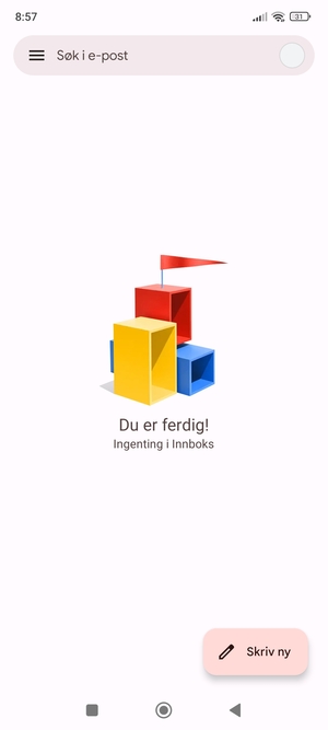 Kontoen er klar til bruk