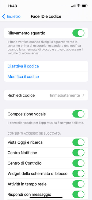 Seleziona Modifica il codice