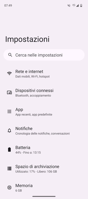 Seleziona Rete e internet