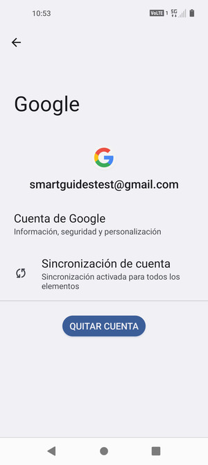 Seleccione Sincronización de cuenta