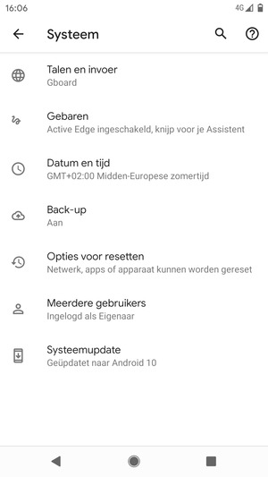 Selecteer Systeemupdate