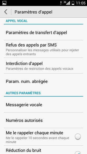 Sélectionnez Messagerie vocale