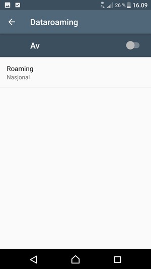 Slå Dataroaming på eller av