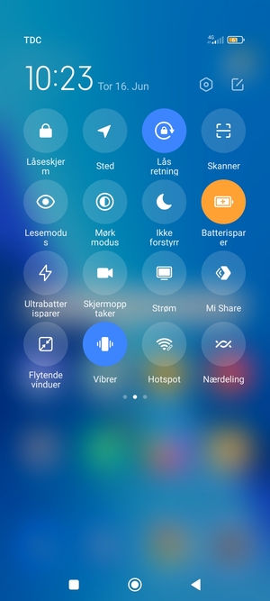 Slå på Batterisparer