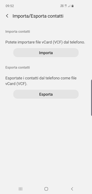 Seleziona Importa