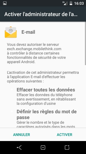 Sélectionnez ACTIVER