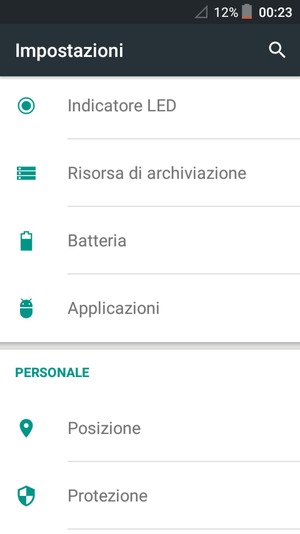 Scorri e seleziona Batteria