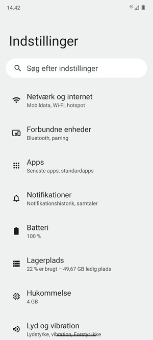 Vælg Netværk og internet