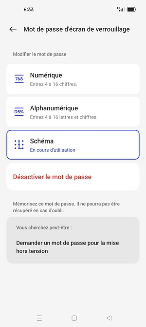 Votre téléphone est maintenant sécurisé par un écran de verrouillage