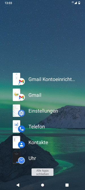 Wählen Sie Alle Apps schließen