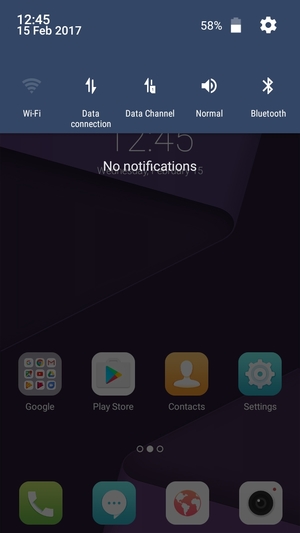 Slide down the top menu again