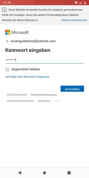 Geben Sie Ihre Passwort ein und wählen Sie Anmelden