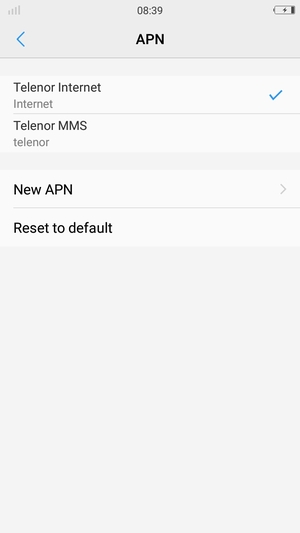 Select Reset to default