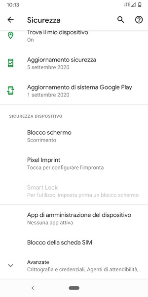 Scorri e seleziona Blocco della scheda SIM