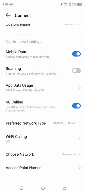 To change network if network problems occur, select Choose Network