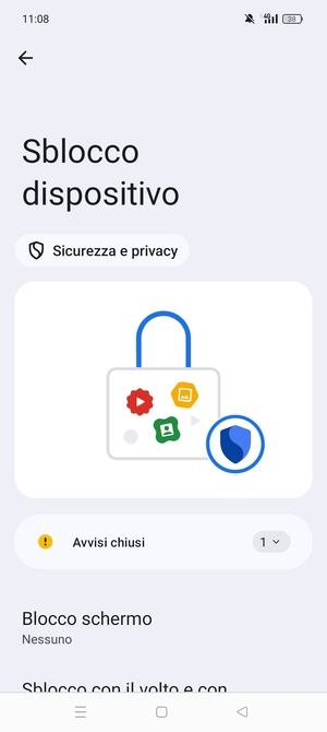 Seleziona Blocco schermo