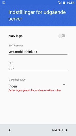 Vælg NÆSTE