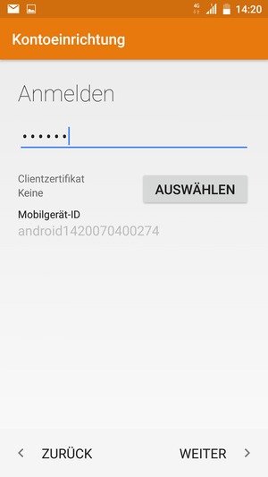 Geben Sie Ihre Passwort ein und wählen Sie WEITER