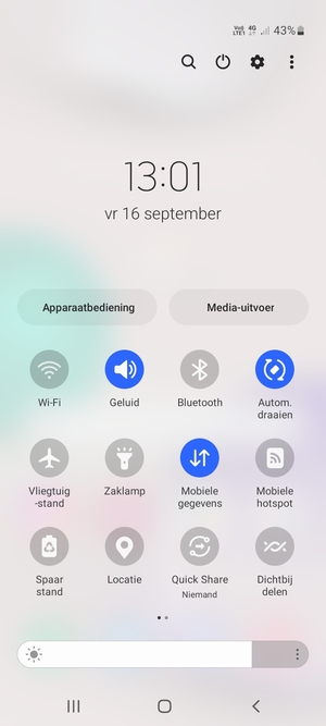 Selecteer de Menu-knop