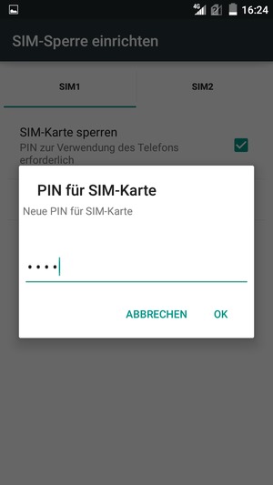 Geben Sie Ihre Neue PIN für SIM-Karte ein und wählen Sie OK