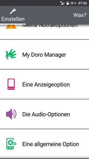 Scrollen Sie und wählen Sie Eine allgemeine Option