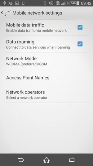Turn Data roaming on or off
