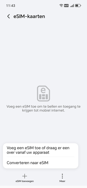 Selecteer Voeg een eSIM toe of draag er een over vanaf uw apparaat