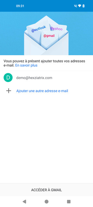 Sélectionnez ACCÉDER À GMAIL