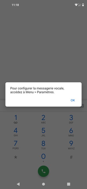 Si votre messagerie vocale n'est pas configurée, sélectionnez OK