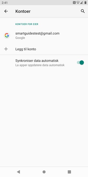 Velg din Google-konto