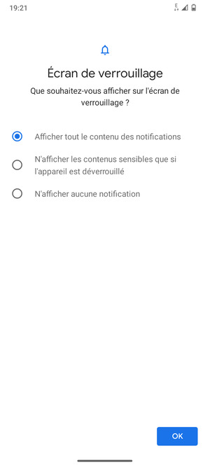 Sélectionnez votre option préférée et sélectionnez OK