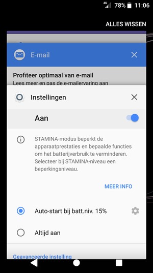Selecteer ALLES WISSEN om alle actieve apps te sluiten