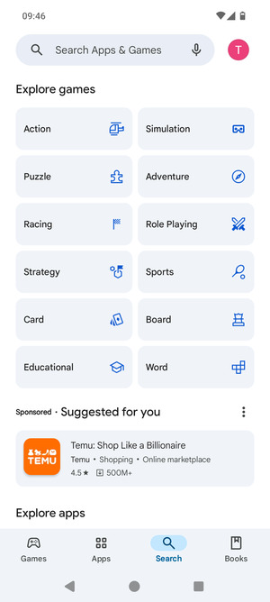 Select the Search bar