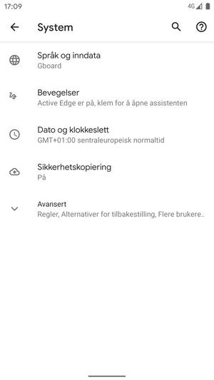 Velg Avansert
