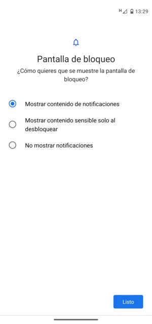 Seleccione la opción deseada y seleccione Listo
