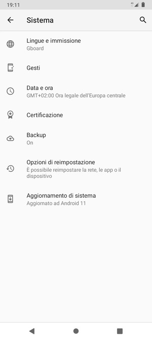 Seleziona Aggiornamento di sistema