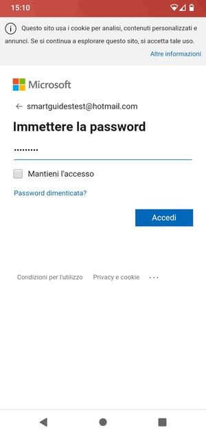 Inserisci la tua password e seleziona Accedi