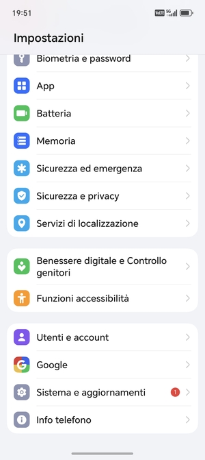 Scorri e seleziona Sicurezza e privacy