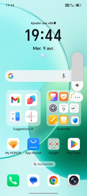 Sélectionnez le bouton du Menu